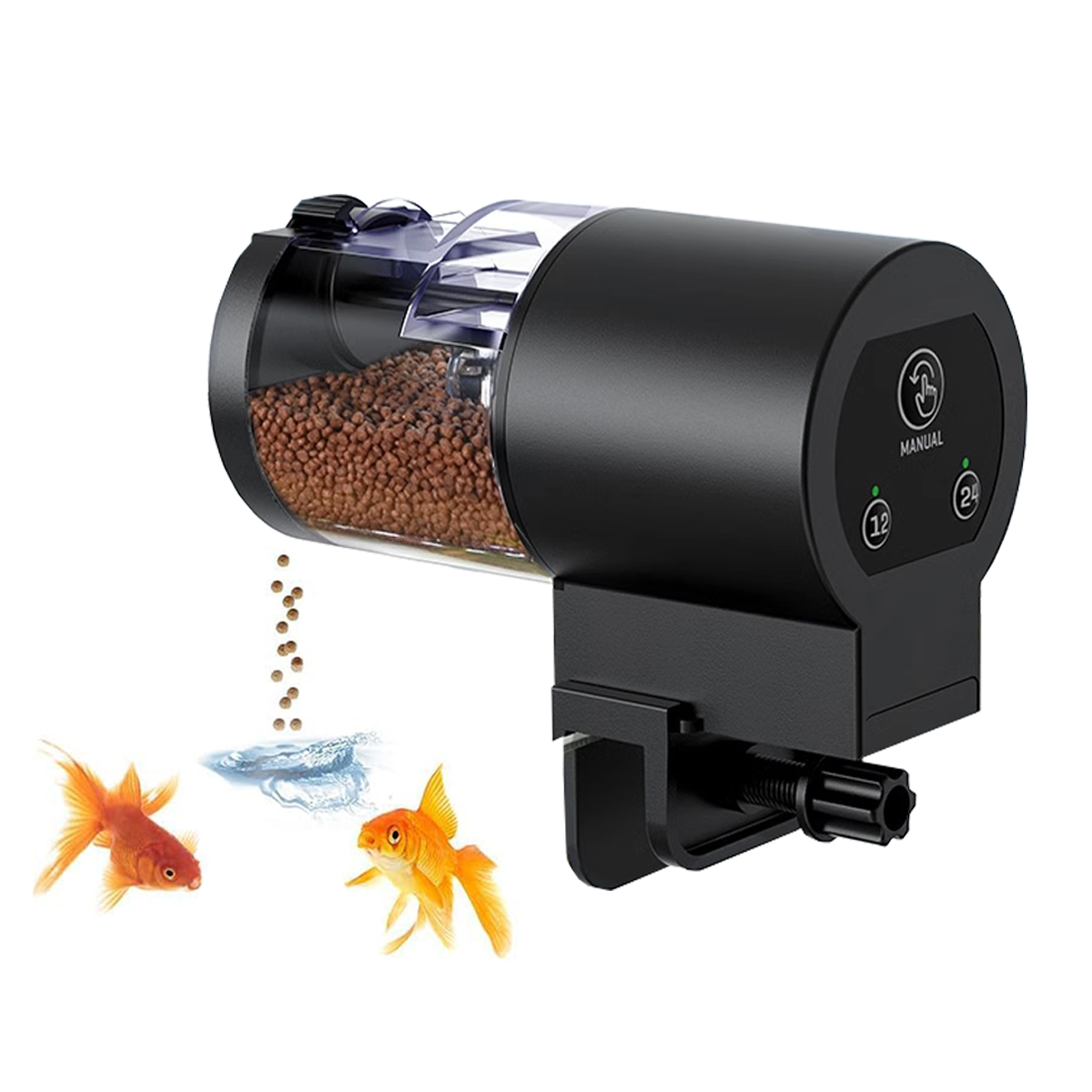 Aquarium Fish Auto Feeder - เครื่องให้อาหารปลาอัตโนมัติสําหรับตู้ปลา เครื่องให้อาหารปลาอัตโนมัติความจุ 100 มล. ติดตั้งง่าย