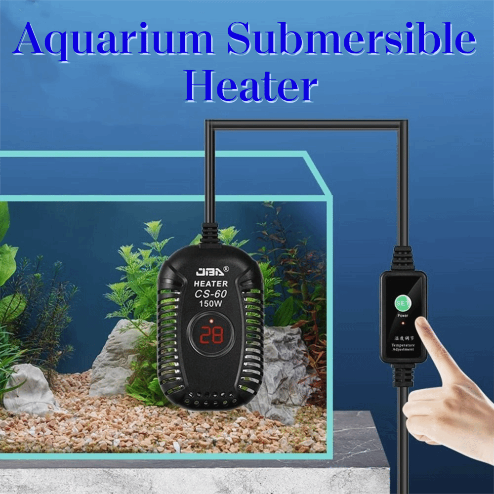 Aquarium Heater Submersible - เครื่องทำความร้อนใต้น้ำสำหรับตู้ปลาแบบควอตซ์ ปรับระดับได้สำหรับตู้เต่า กำลังไฟ 25w-150w พร้อมเทอร์โมสตัทสำหรับตู้ปลาที่ระดับน้ำต่ำ