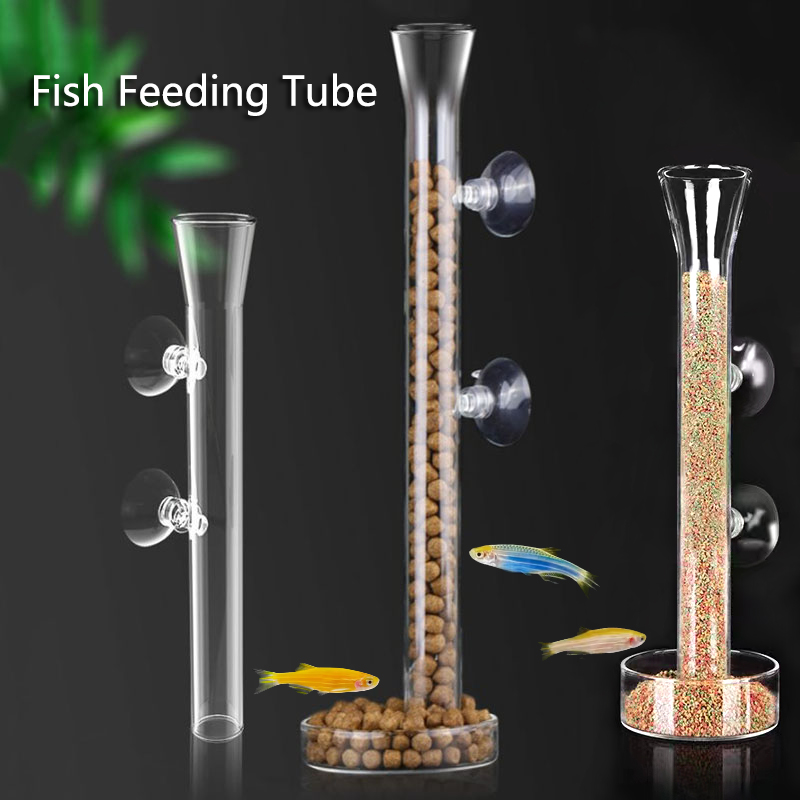 Aquarium Fish Auto Feeder - แก้ว Aquarium หลอดป้อนอาหารจานโปร่งใสกุ้งปลา Snail ถ้วยให้อาหาร Aquarium