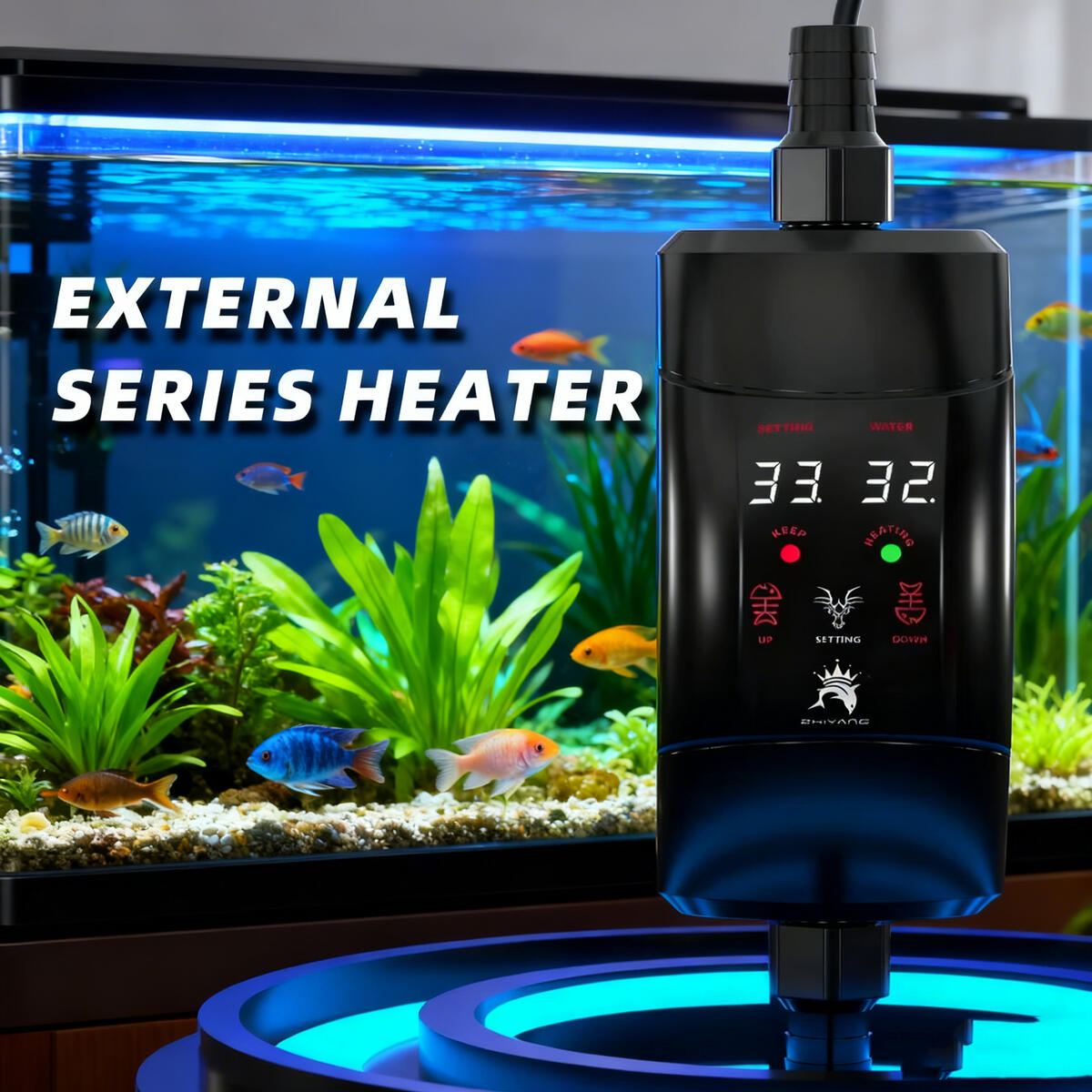 Aquarium Heater Submersible - แท่งทําความร้อนภายนอก 300W -1200W Aquarium Fish TANK