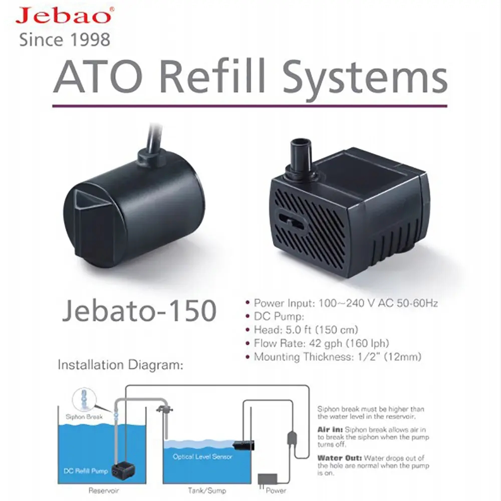 Jebato-150 ATO สมาร์ทเติมระบบ  - Aquarium Auto Top Off บทวิจารณ์และราคา