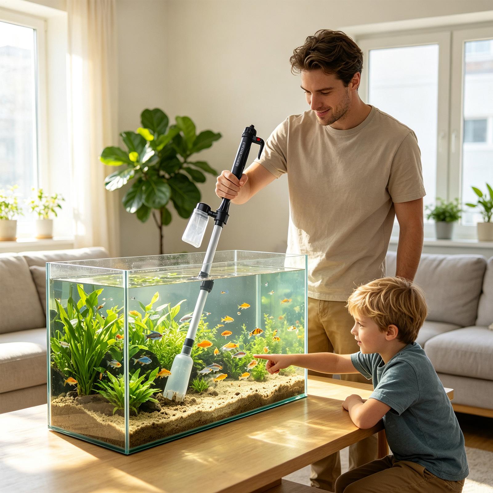 เครื่องดูดฝุ่นกรวดตู้ปลาแบบปรั - Aquarium Fish Maintenance บทวิจารณ์และราคา